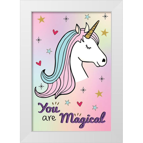 You Are Magical White Modern Wood Framed Art Print by ND Art