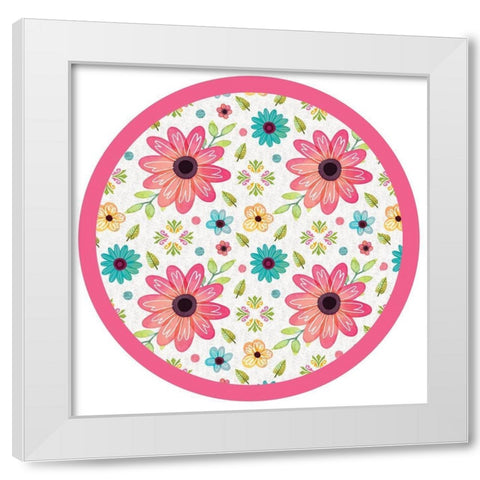 Full Bloom Plate White Modern Wood Framed Art Print by ND Art