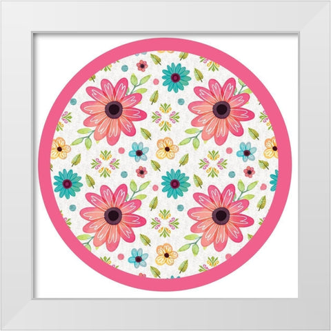 Full Bloom Plate White Modern Wood Framed Art Print by ND Art