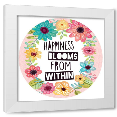 Full Bloom Plate II White Modern Wood Framed Art Print by ND Art