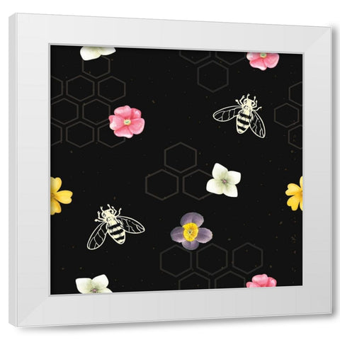 Spring Pattern I White Modern Wood Framed Art Print by ND Art