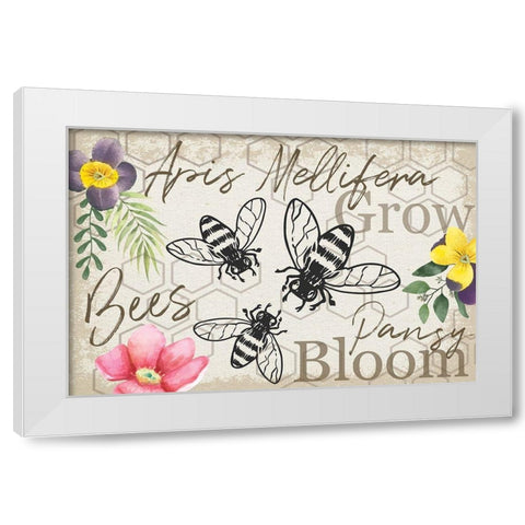 Botany Art V White Modern Wood Framed Art Print by ND Art