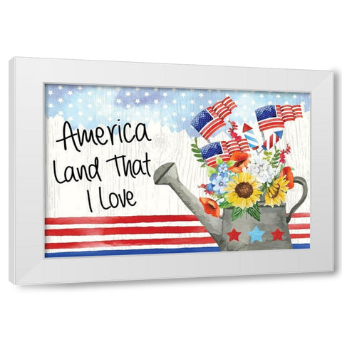 Americana II White Modern Wood Framed Art Print by ND Art