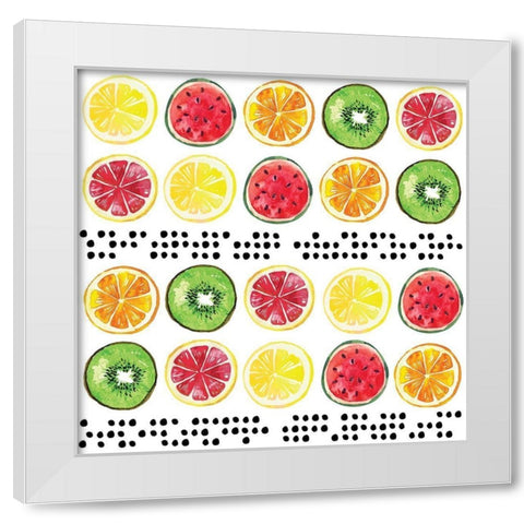 Summer Sweetness Pattern I White Modern Wood Framed Art Print by ND Art