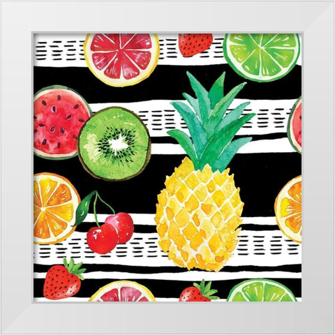 Summer Sweetness Pattern II White Modern Wood Framed Art Print by ND Art