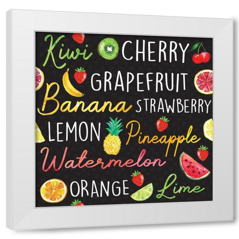 Summer Sweetness Pattern II White Modern Wood Framed Art Print by ND Art