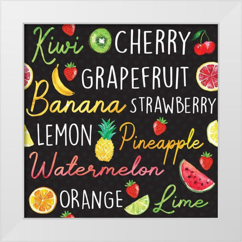 Summer Sweetness Pattern II White Modern Wood Framed Art Print by ND Art