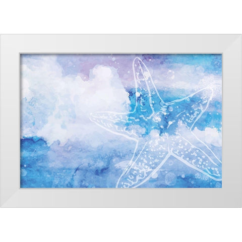 Blue Coastal II White Modern Wood Framed Art Print by ND Art