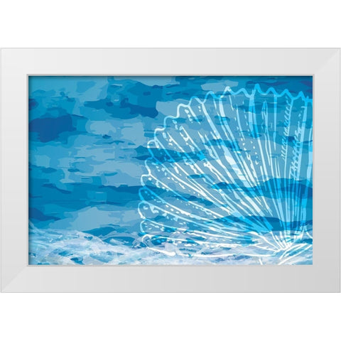 Blue Coastal III White Modern Wood Framed Art Print by ND Art