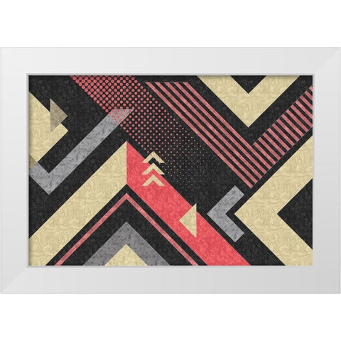 Mod Abstract III White Modern Wood Framed Art Print by ND Art