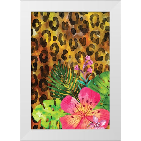 Tropical Jungle White Modern Wood Framed Art Print by ND Art