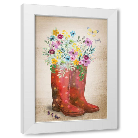 Wild Flower I White Modern Wood Framed Art Print by ND Art