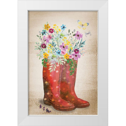 Wild Flower I White Modern Wood Framed Art Print by ND Art
