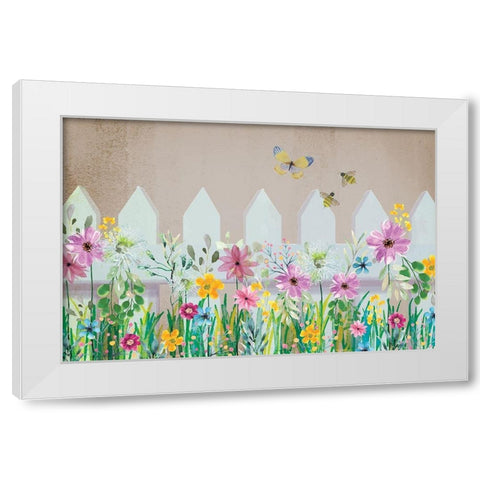 Wild Flower White Modern Wood Framed Art Print by ND Art