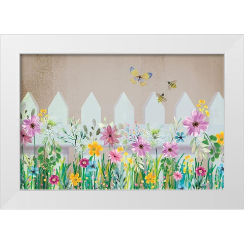 Wild Flower White Modern Wood Framed Art Print by ND Art