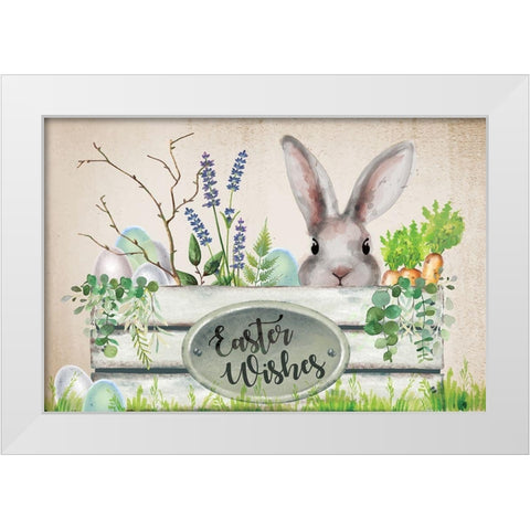 Easter Garden I White Modern Wood Framed Art Print by ND Art