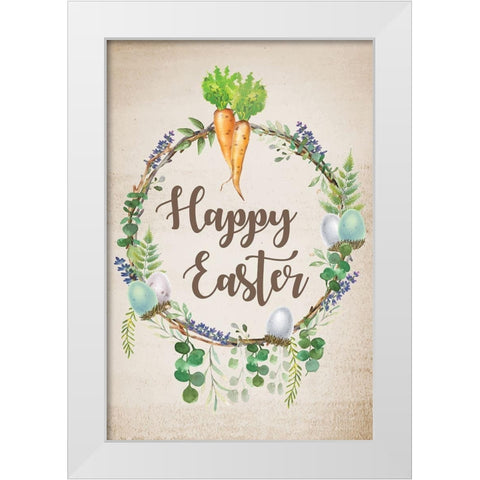 Easter Garden II White Modern Wood Framed Art Print by ND Art
