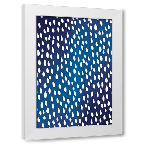 Blue and White III White Modern Wood Framed Art Print by ND Art