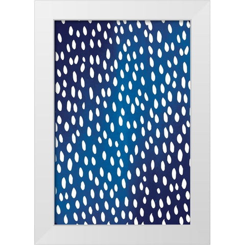 Blue and White III White Modern Wood Framed Art Print by ND Art