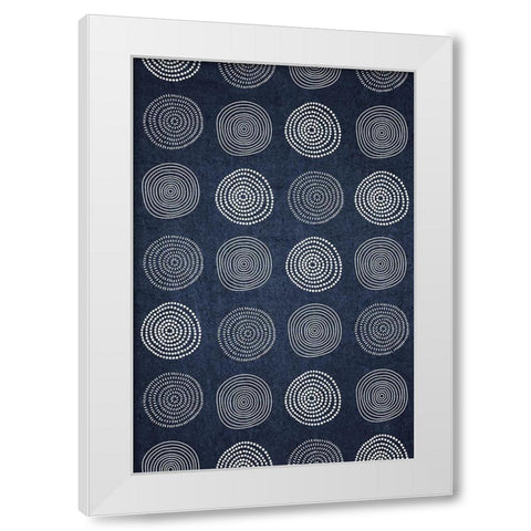 Blue and White IV White Modern Wood Framed Art Print by ND Art