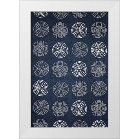 Blue and White IV White Modern Wood Framed Art Print by ND Art