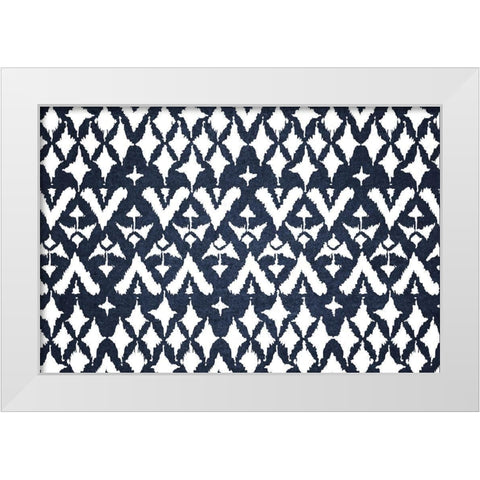 Blue and White V White Modern Wood Framed Art Print by ND Art