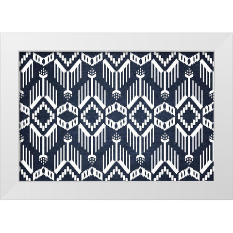 Blue and White VI White Modern Wood Framed Art Print by ND Art