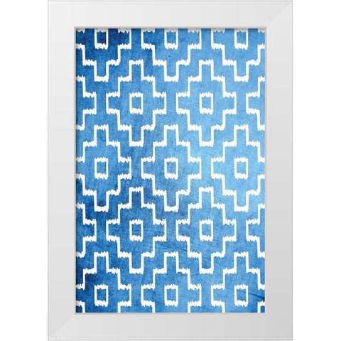 Blue and White VII White Modern Wood Framed Art Print by ND Art