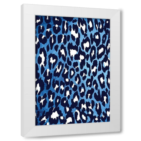 Blue and White VIII White Modern Wood Framed Art Print by ND Art