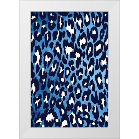 Blue and White VIII White Modern Wood Framed Art Print by ND Art