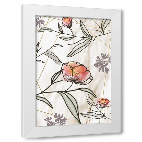 Spring Elegance III White Modern Wood Framed Art Print by ND Art