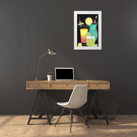Sip Sip Hooray! White Modern Wood Framed Art Print by ND Art