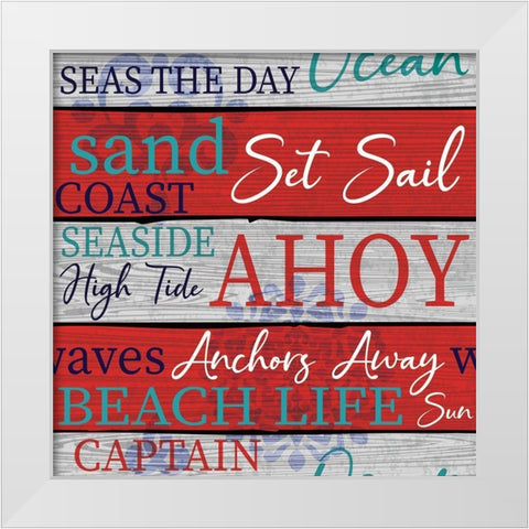 New England Pattern III White Modern Wood Framed Art Print by ND Art