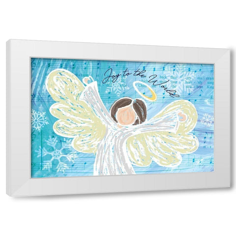 Joy to the World White Modern Wood Framed Art Print by ND Art