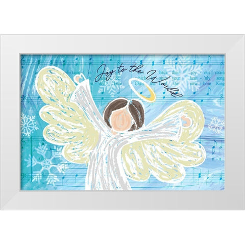 Joy to the World White Modern Wood Framed Art Print by ND Art