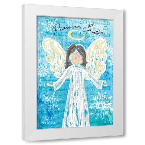 Peace on Earth White Modern Wood Framed Art Print by ND Art