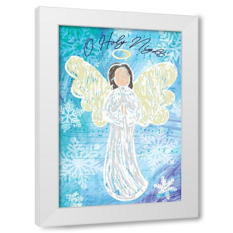 O Holy Night White Modern Wood Framed Art Print by ND Art