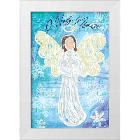 O Holy Night White Modern Wood Framed Art Print by ND Art