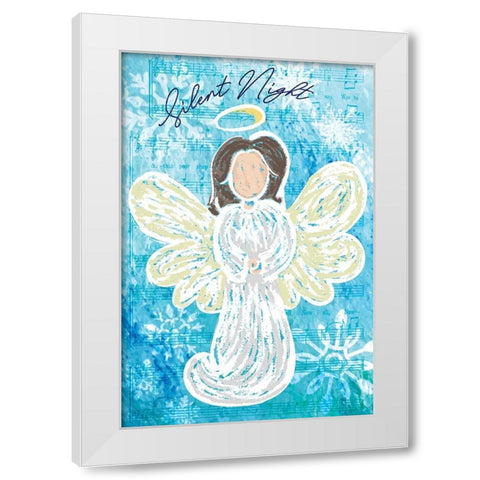 Silent Night White Modern Wood Framed Art Print by ND Art