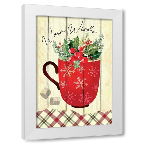Warm Wishes White Modern Wood Framed Art Print by ND Art