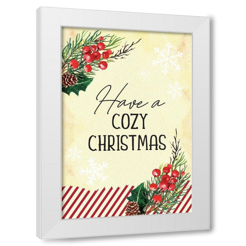 Cozy Christmas White Modern Wood Framed Art Print by ND Art