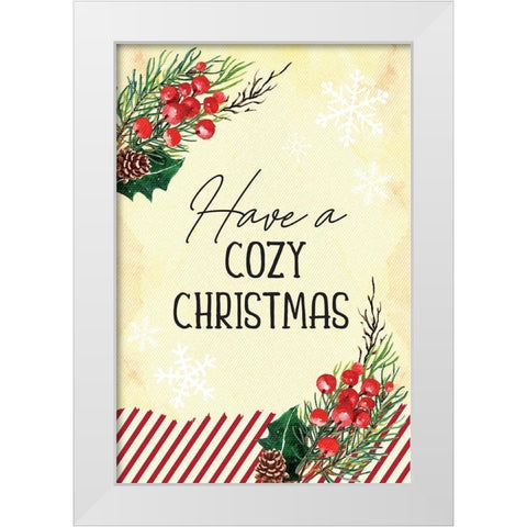 Cozy Christmas White Modern Wood Framed Art Print by ND Art