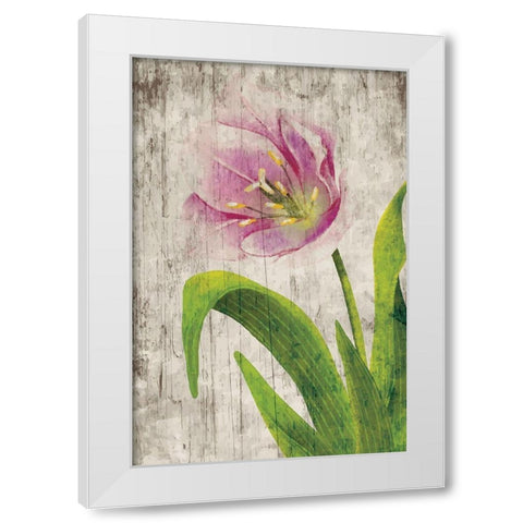 Tulips I White Modern Wood Framed Art Print by ND Art