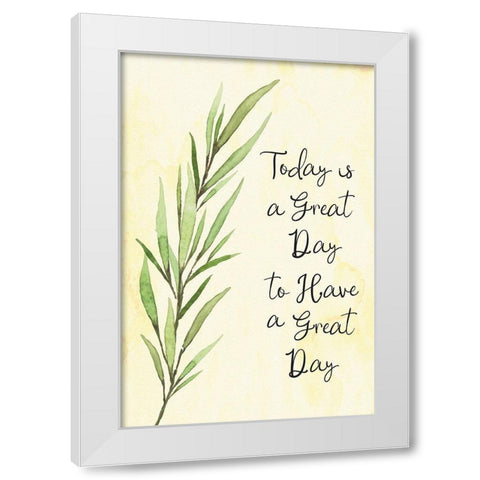 Great Day White Modern Wood Framed Art Print by ND Art