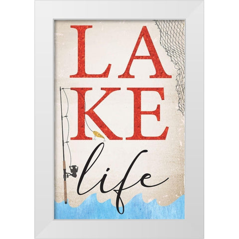 Lake Life White Modern Wood Framed Art Print by ND Art