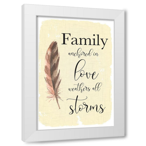 Family Anchored White Modern Wood Framed Art Print by ND Art