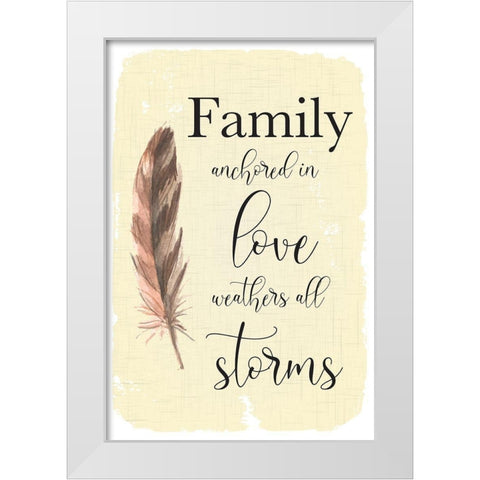 Family Anchored White Modern Wood Framed Art Print by ND Art