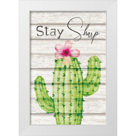 Stay Sharp White Modern Wood Framed Art Print by ND Art