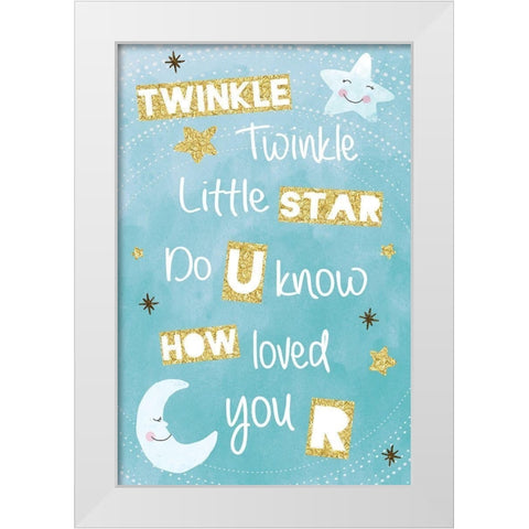 Twinkle Twinkle White Modern Wood Framed Art Print by ND Art