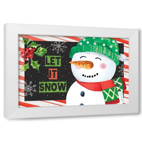 Let It Snow White Modern Wood Framed Art Print by ND Art